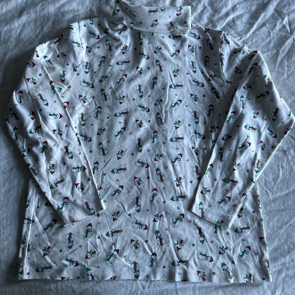 Croft & Barrow Festive snowman White Turtleneck